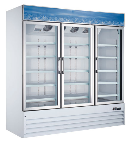 OMCAN 80-inch 3 Door Swing Glass Door Freezer with 52.3 cu.ft. capacity – White