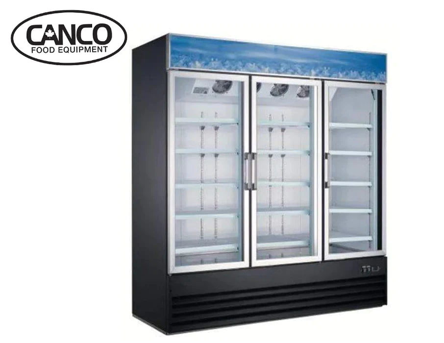 Suttonaire MCF8717 Triple Swing Door 82" Wide Display Refrigerator
