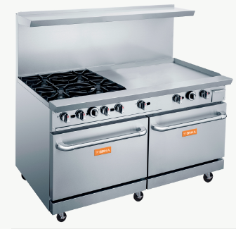 Brika BGR-4B-G36 4 Burner with 36" Griddle (Natural Gas or Propane)