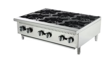 Canco GHP-6L Natural Gas/Propane 6 Burner Hot Plate (180,000 BTUs)