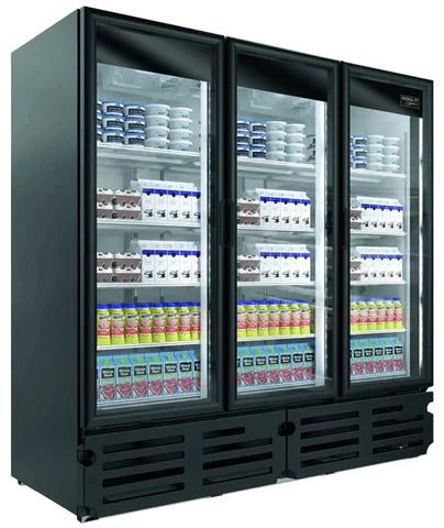 Kool-It LX-74RB - 78.75" Triple Glass Door Display Cooler - 66.3 Cu. Ft.