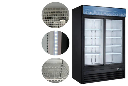 Canco MR-1270 Double Swing Door 53" Wide Display Refrigerator