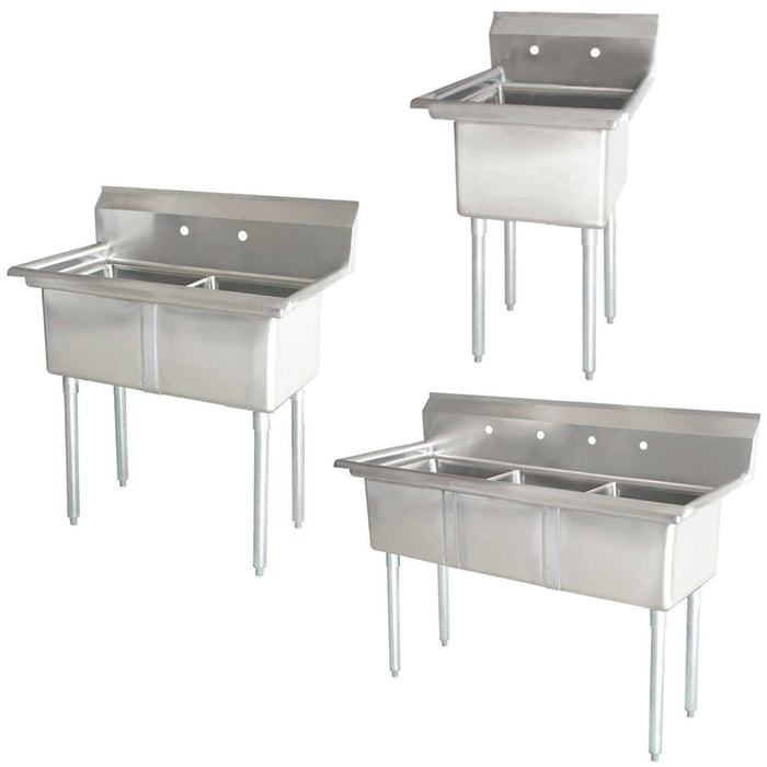 Omega Stainless Steel Single, Double and Triple Compartment Sinks