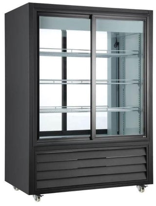 Canco RT-330L Double Sliding Door 39.5" Pass Through Display Refrigerator