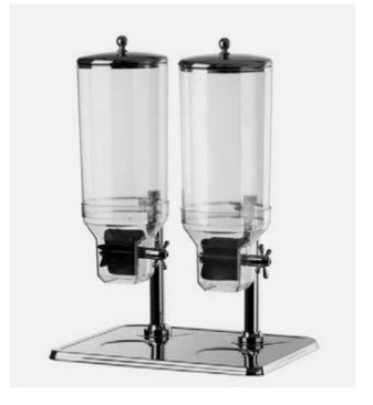 Omega Stainless Steel Double Cereal Dispenser AT90133-2 (7.5 L Capacity each)