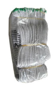 Canaquip Cotton PVC Dotted Gloves - PDN003 - 12 pair/bag (One Size Fits All)
