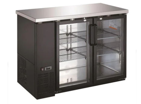 Canco BB-2449 Commercial 49" Double Glass Door Back Bar Cooler - Swing Door Option
