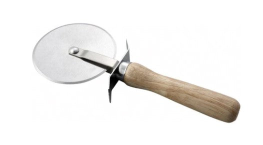 Winco 4" Pizza Cutter With Wooden Handle