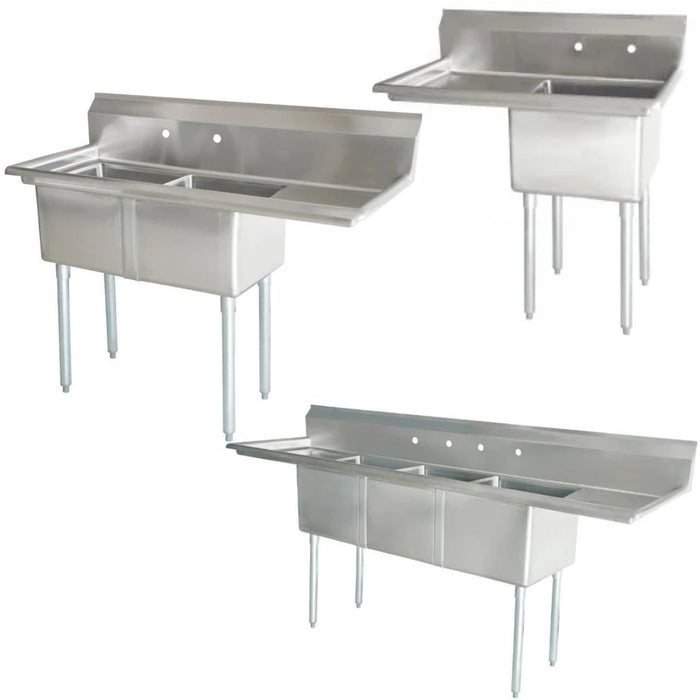 Omega Stainless Steel Sinks with Drainboard