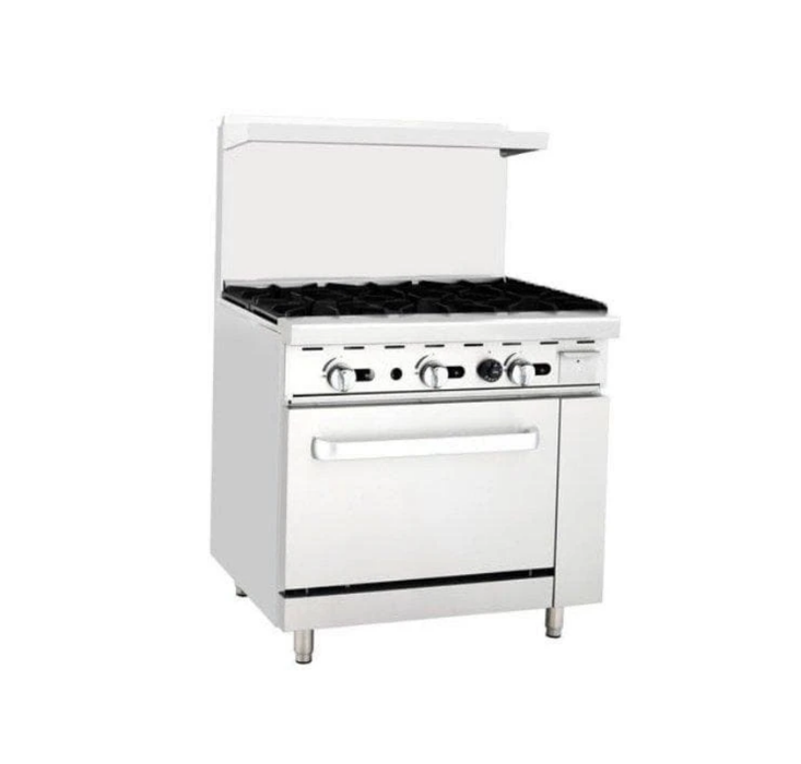 Omega ATO-6B Natural Gas 6 Burner Stove Top Range