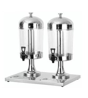 Omega Double Stainless Steel Juice Dispensers with Built-in Cooling Cylinder