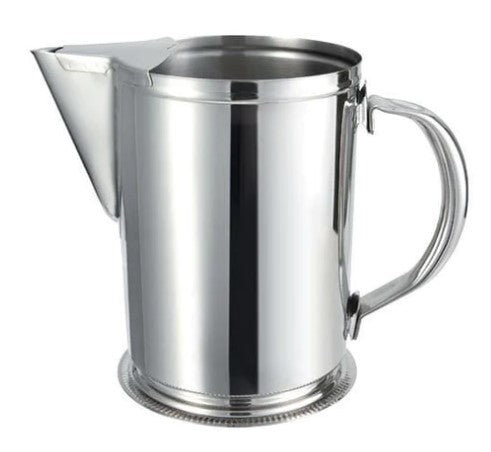 Winco 64 Ounce Stainless Steel Water Pitcher with Ice Guard