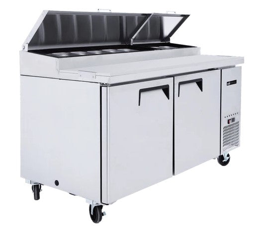 EFI CPDR2-67VC - 67" Refrigerated Pizza Prep Table with Two Doors