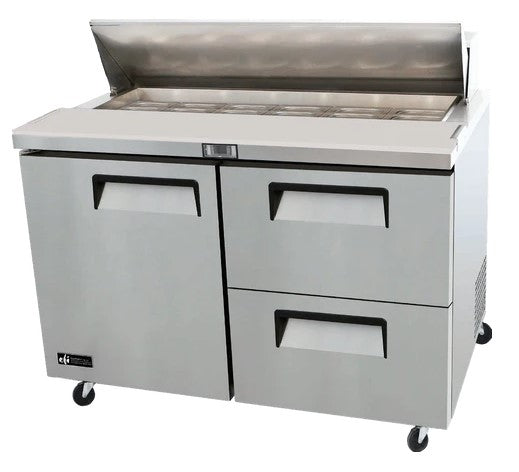 EFI CSDW2-48VC - 48.2" Refrigerated Prep Table with One Door & Two Drawers
