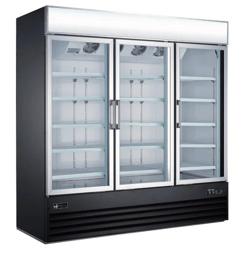 EFI C3-78GD - 78" Triple Glass Door Display Cooler - 52 Cu. Ft.