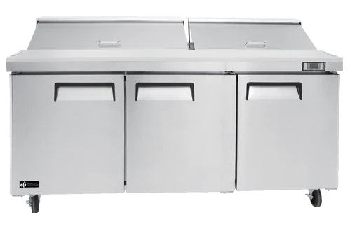 EFI CSDR3-72VC - 72" Refrigerated Prep Table with Three Doors