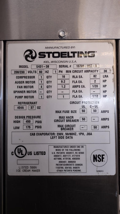Stoelting U431-38 Soft-Serve Machine (Used)