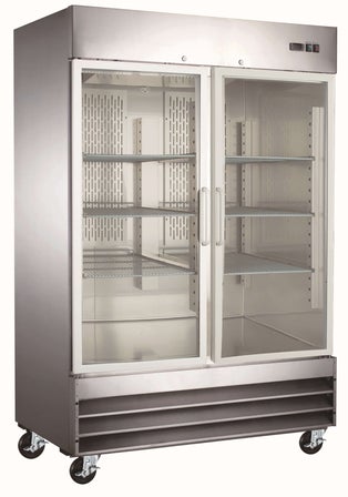 Canco SSGR-1320 Double Glass Door 54" Wide Stainless Steel Refrigerator