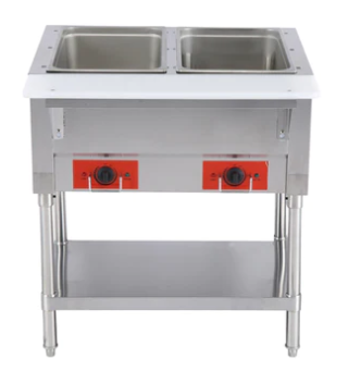 Omega FZ-06B Electric 2 Well Steam Table - 120V, NO WATER REQUIRED