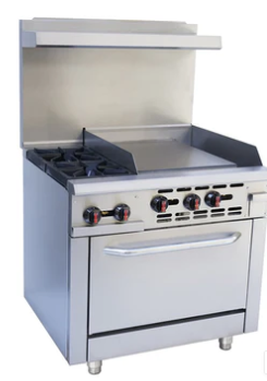 Canco 36" Commercial Natural Gas 2 Burners with 24" Griddle Stove Top Range RGR36-G24