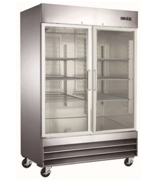 Canco SSGF-1320 Double Glass Door 54" Wide Stainless Steel Freezer