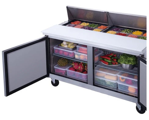 New Air NPT-060-SA - 60" Refrigerated Prep Table with Two Doors