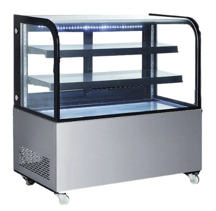 New Air NDC-014-CG - 48" Floor Model Curved Glass Refrigerated Display Case - 14 Cu. Ft