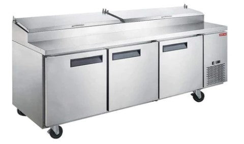 New Air NPT-090-PI - 90" Refrigerated Pizza Prep Table with Three Doors