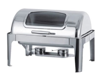 Omega KS61363-1 Deluxe Full Size Roll Top Stainless Steel Chafing Dish With Show Window