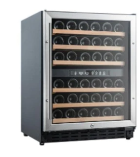 Coolasonic JC132E Single Swing Glass Door Commercial Under Counter Wine Cooler with 46 Bottle Capacity