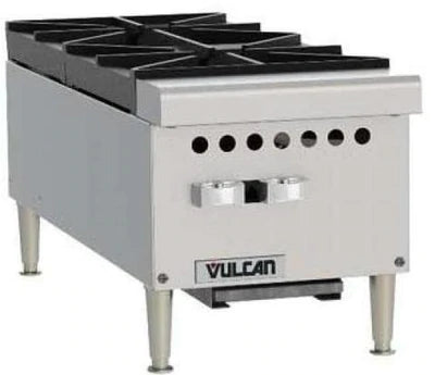 Vulcan VCRH12 Restaurant Series Countertop 12” 2-Burner Gas Hot Plate - 50,000 BTU/hr